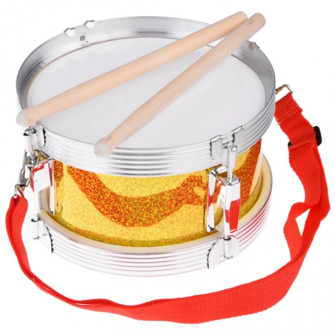 Tambour avec cerceau en métal et baguettes