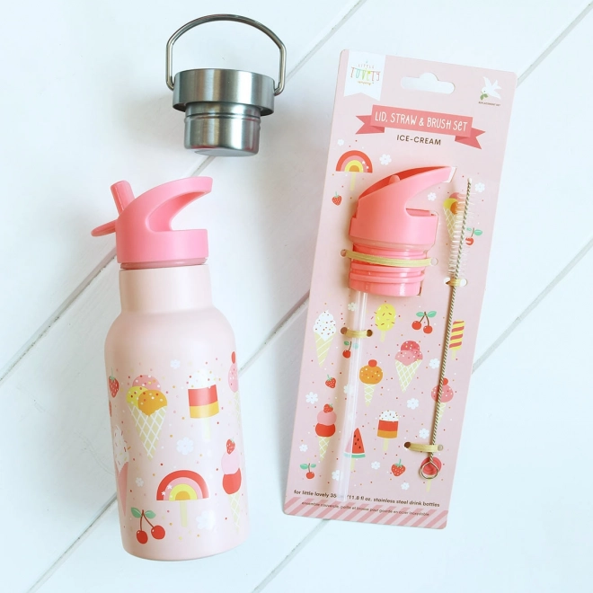 A Little Lovely Company Bouchon, goupillon et paille pour bouteille isotherme – Zmrzlina