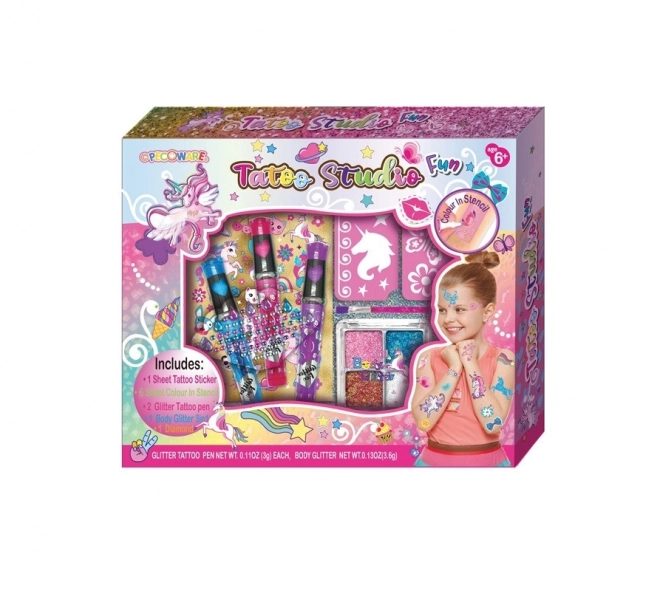 Studio de tatouage avec décorations pour enfants