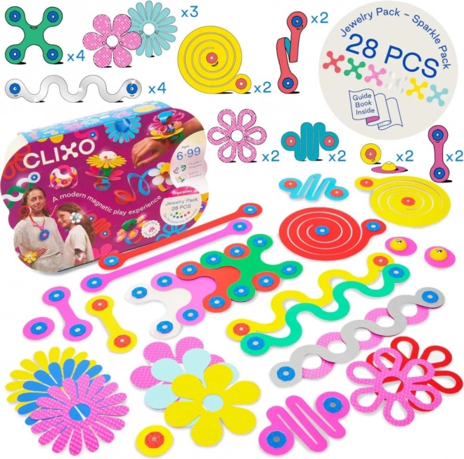 Clixo Jewelry Pack Ensemble créatif de blocs pour créer des bijoux - 28 pièces
