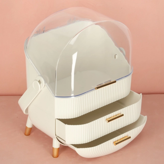 organisateur cosmétique blanc avec tiroirs