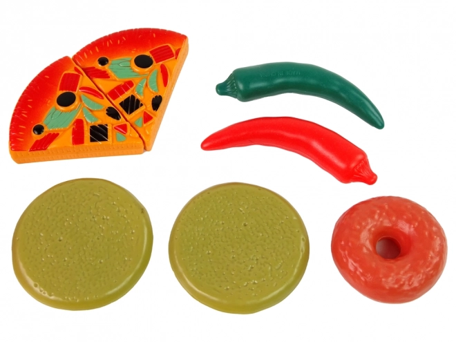 Ensemble de Nourriture en Plastique 30 pcs avec Fruits et Frites