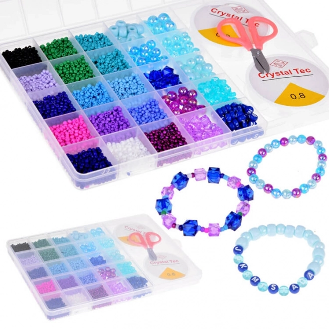 Perles colorées et cristaux pour la création de bracelets