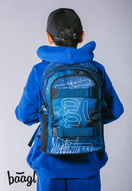 ENSEMBLE BAAGL 3 Skate Steel: sac à dos, trousse, sac
