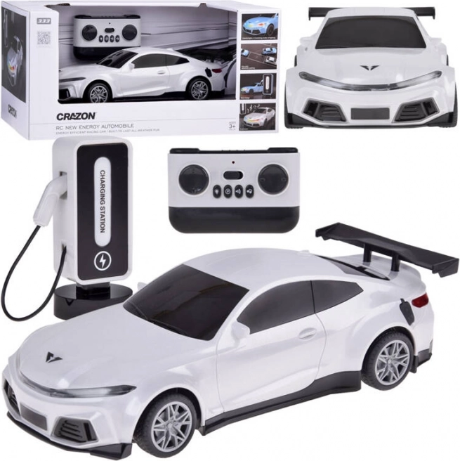 Voiture RC avec station de recharge – Blanc