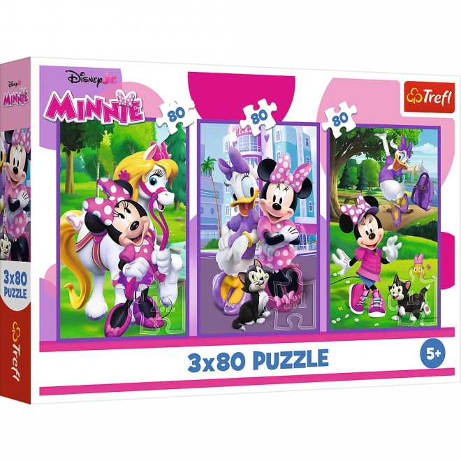 Puzzle 3x80 Minnie et ses amis de Disney Trefl