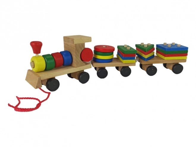 Locomotive de train en bois 2 wagons détachables