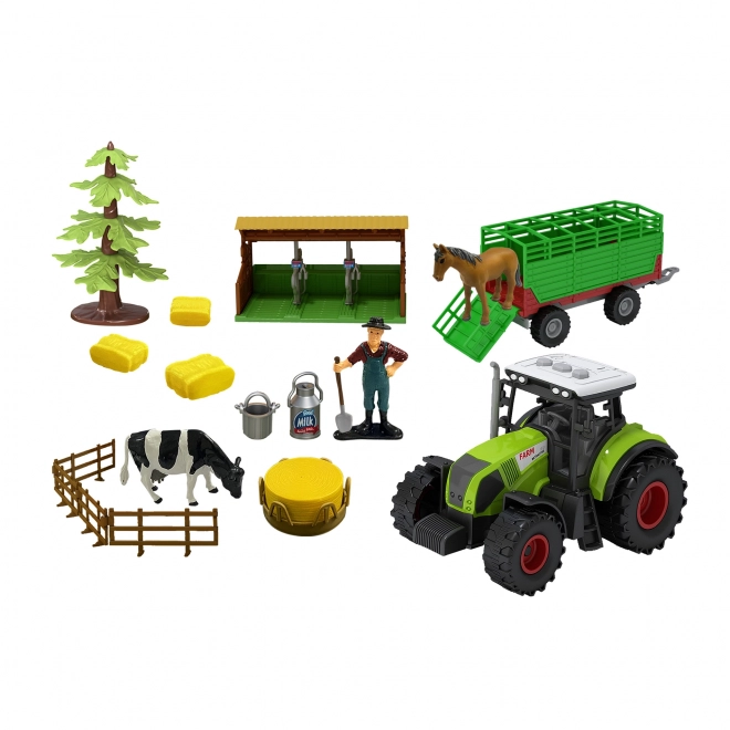 Tracteur avec remorque et accessoires pour enfants