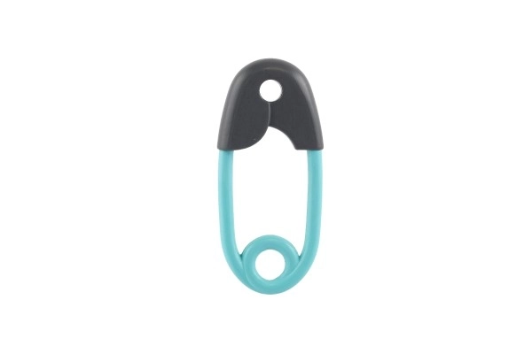 Hochet pour enfants épingle gris turquoise