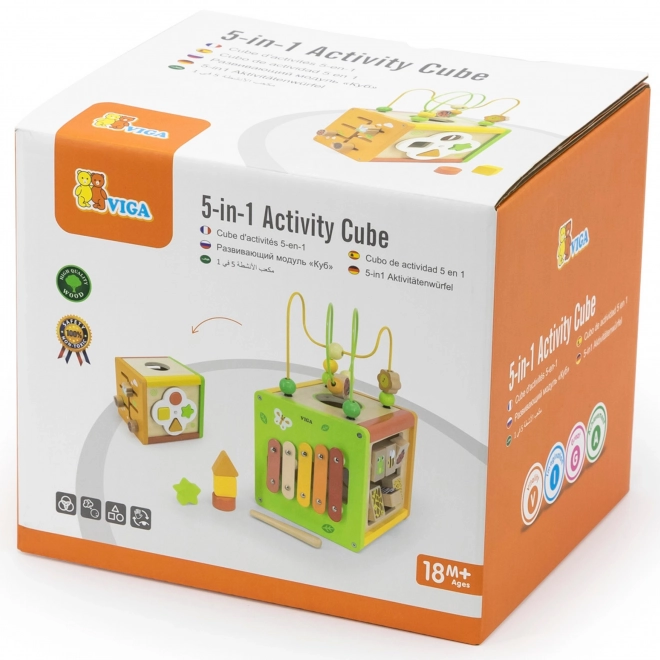 Cube en bois 5 en 1