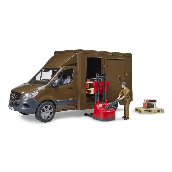 Véhicule de livraison UPS Bruder MB Sprinter avec figurine et accessoires