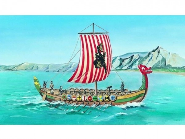 Modèle Viking Drakkar Viking 1:60 20,8x30,3cm dans une boîte de 34x19x5,5cm