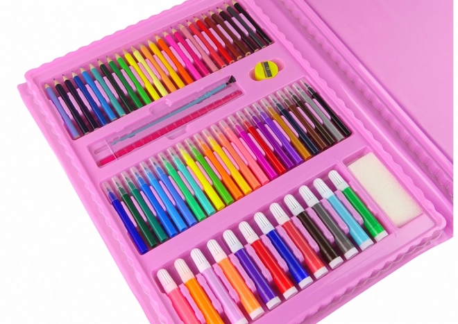 Ensemble artistique de valises roses 208 pièces