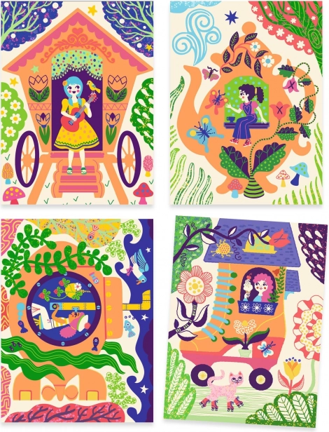 Images à gratter Maisons DJECO