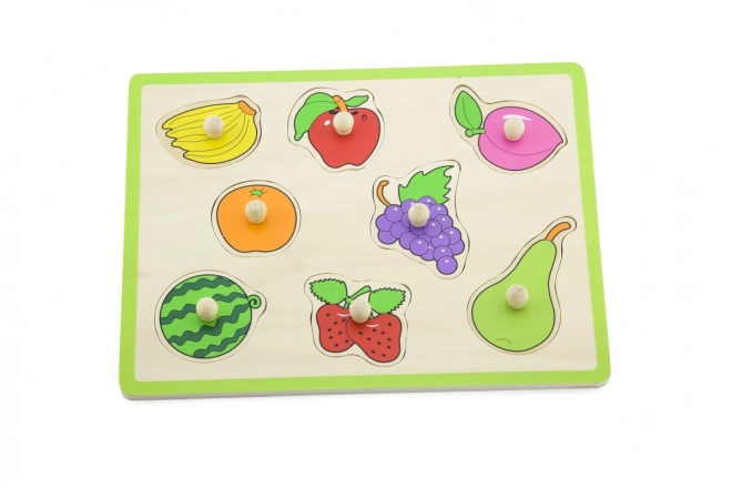 Puzzle encastrable en bois fruits avec poignées