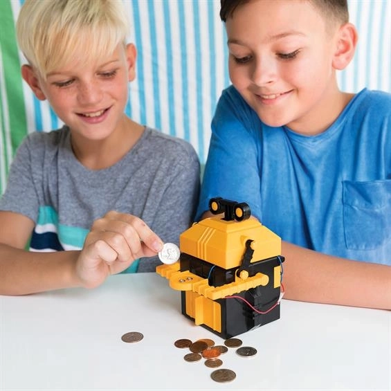 Tirelire mécanique en forme de robot
