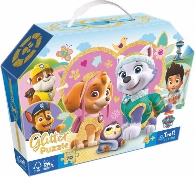 Puzzle pailleté 70 pièces en valisette – Adorables SKYE et EVEREST