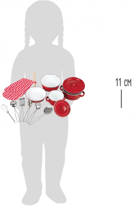 Ensemble d'ustensiles en métal rouge Small Foot pour enfants