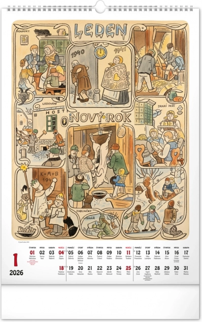 Calendrier mural Josef Lada 2026