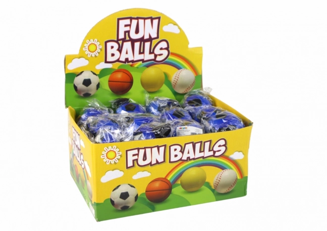 Ballon de foot PU avec élastique Jojo pour rebondir 6 cm bleu