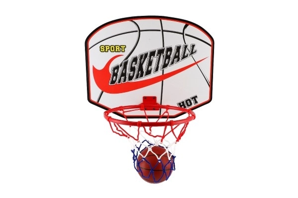 Ensemble de basket avec panneau en bois et ballon