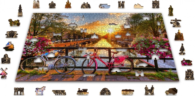 WOODEN CITY Puzzle en bois Roues d'Amsterdam 1010 pièces