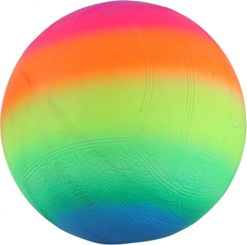 Balle de plage en caoutchouc avec palmier et motif arc-en-ciel 22 cm
