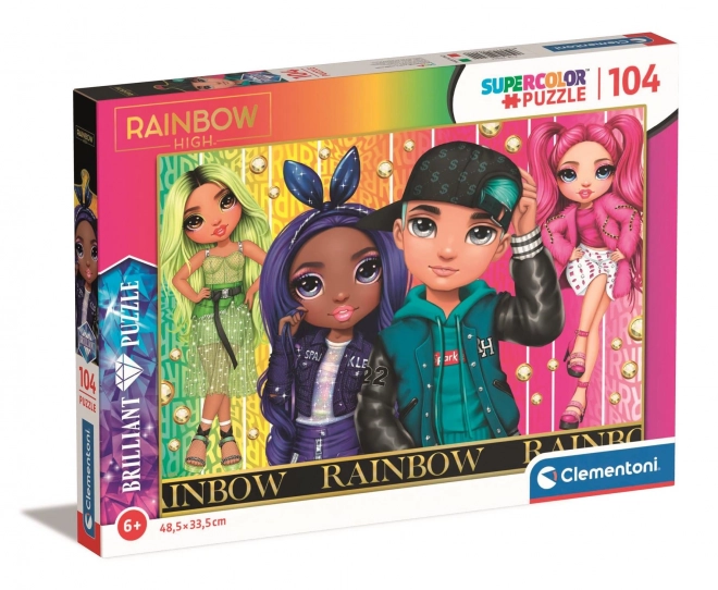 CLEMENTONI Puzzle Brilliant Rainbow High: Jade, Krystal, River et Stella 104 pièces