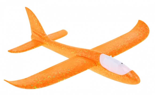 Modèle d'avion en polystyrène + stabilisateur mobile + lumières – Orange