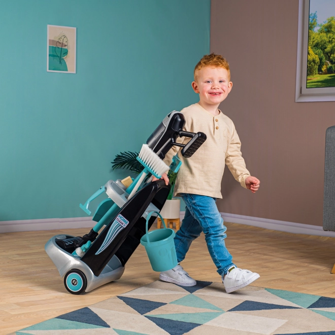 Smoby Rowenta Chariot de nettoyage avec aspirateur à tige