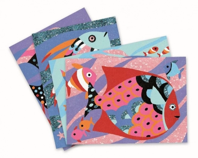 Images de sable et paillettes : Poissons arc-en-ciel