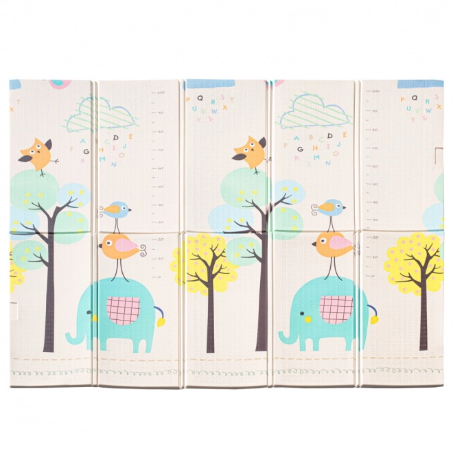 Tapis éducatif pliable en mousse à double face 179x198 éléphants/images