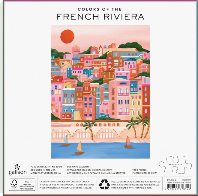 Puzzle Couleurs de la Côte d'Azur 1000 pièces