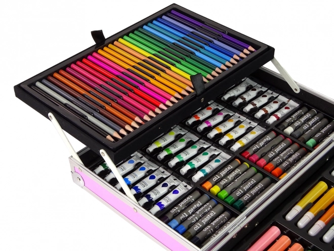 Grande mallette artistique de 145 pièces Licorne rose