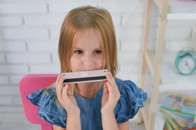 Harmonica rose pour enfants avec décor