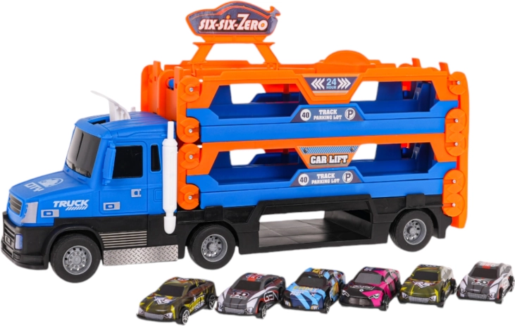 Camion interactif avec lanceur 2-en-1 + accessoires – Bleu