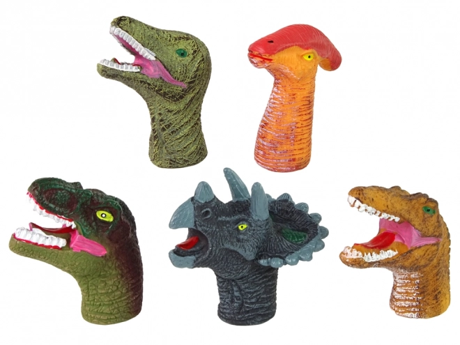 Marionnettes à doigts colorées Dinosaure, ensemble de 5 pièces