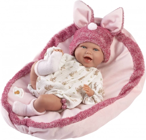 Poupée bébé réaliste avec sons et corps en tissu doux - Llorens