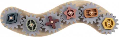 Puzzle en bambou et silicone à engrenages, Multicolore