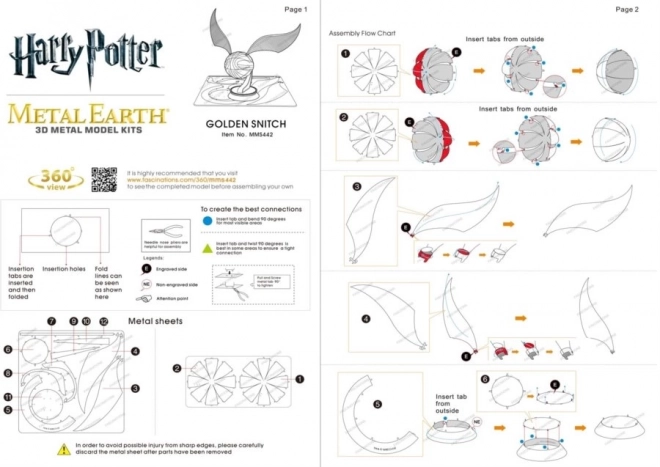 METAL EARTH Puzzle 3D Harry Potter : Vif d'or