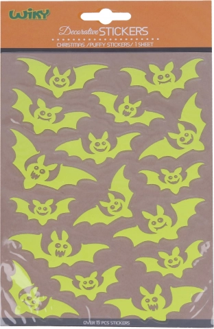Autocollants phosphorescents Chauves-souris Halloween 25 × 14,4 cm