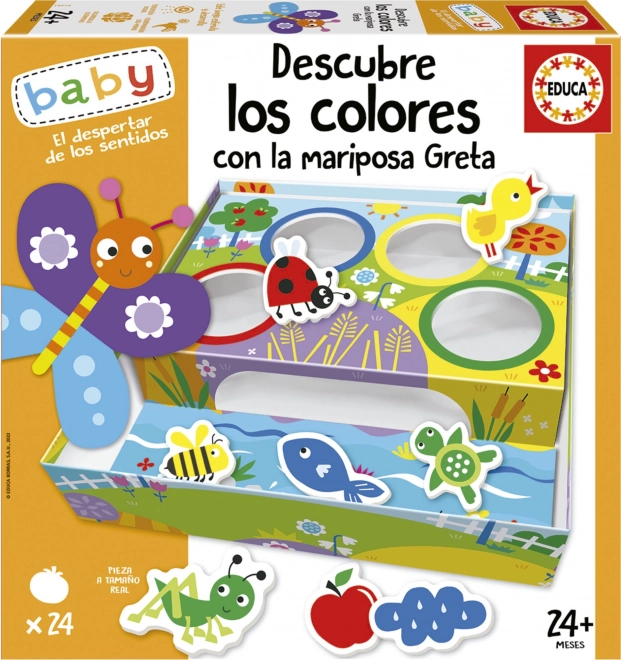 EDUCA Baby Tri des couleurs avec Greta la papillon 4x6 pièces