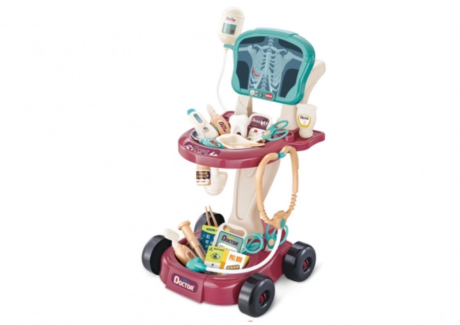 Trousse de médecin avec ECG sur roulettes