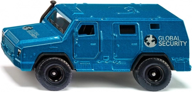 Transport blindé de sécurité en métal Global Security – voiture bleue