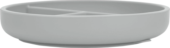 Assiette en silicone grise