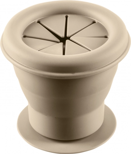 Bol à biscuits en silicone pliable avec ventouse – beige sable