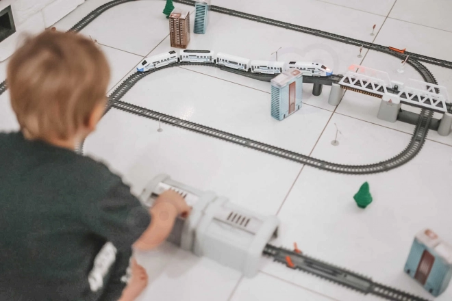 Ensemble de train électrique Woopie avec pont et tunnel