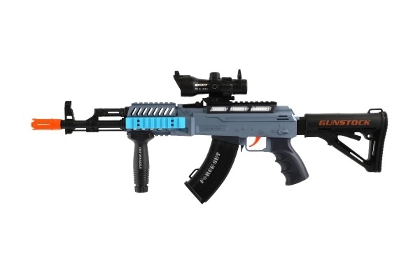 Fusil mitrailleur avec balles en mousse + 12 balles plastique 60cm sur batterie avec lumière, son dans une boîte 65x27x6cm