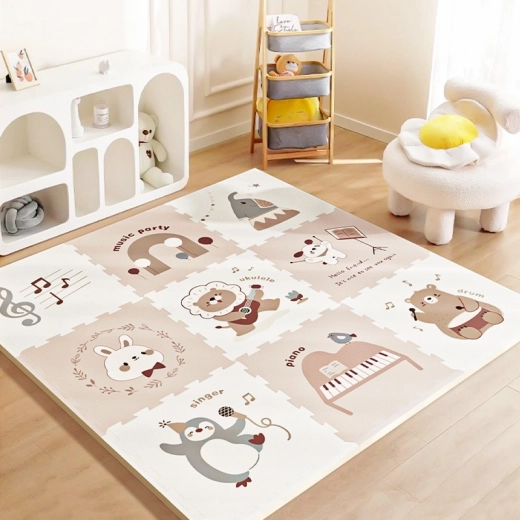 Tapis de jeu en mousse Fête des animaux, 9 pièces