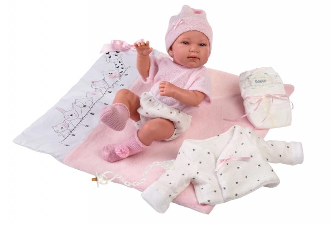 Poupée bébé réaliste avec sons et corps doux 44 cm